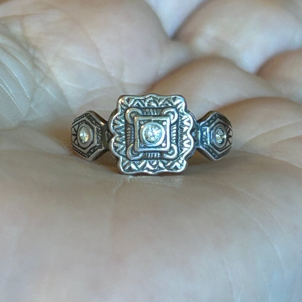 Silver Square Ring - image 7